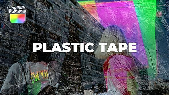 FCPX插件-时尚复古彩色塑料胶带炫光转场过渡 Plastic Tape Transitions