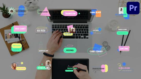 AE模板-卡通可爱现代时尚文字标题字幕条动画 Designer Titles for After Effects插图2