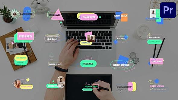 PR预设-卡通可爱现代时尚文字标题字幕条动画 Designer Titles for Premiere Pro